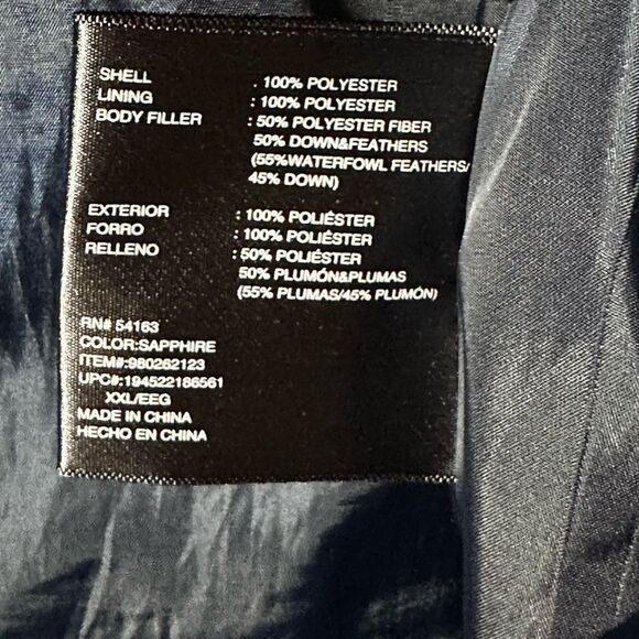 NWOT Women’s Kenneth Cole Reaction XXL navy long down feather coat - Picture 9 of 11